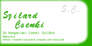 szilard csenki business card